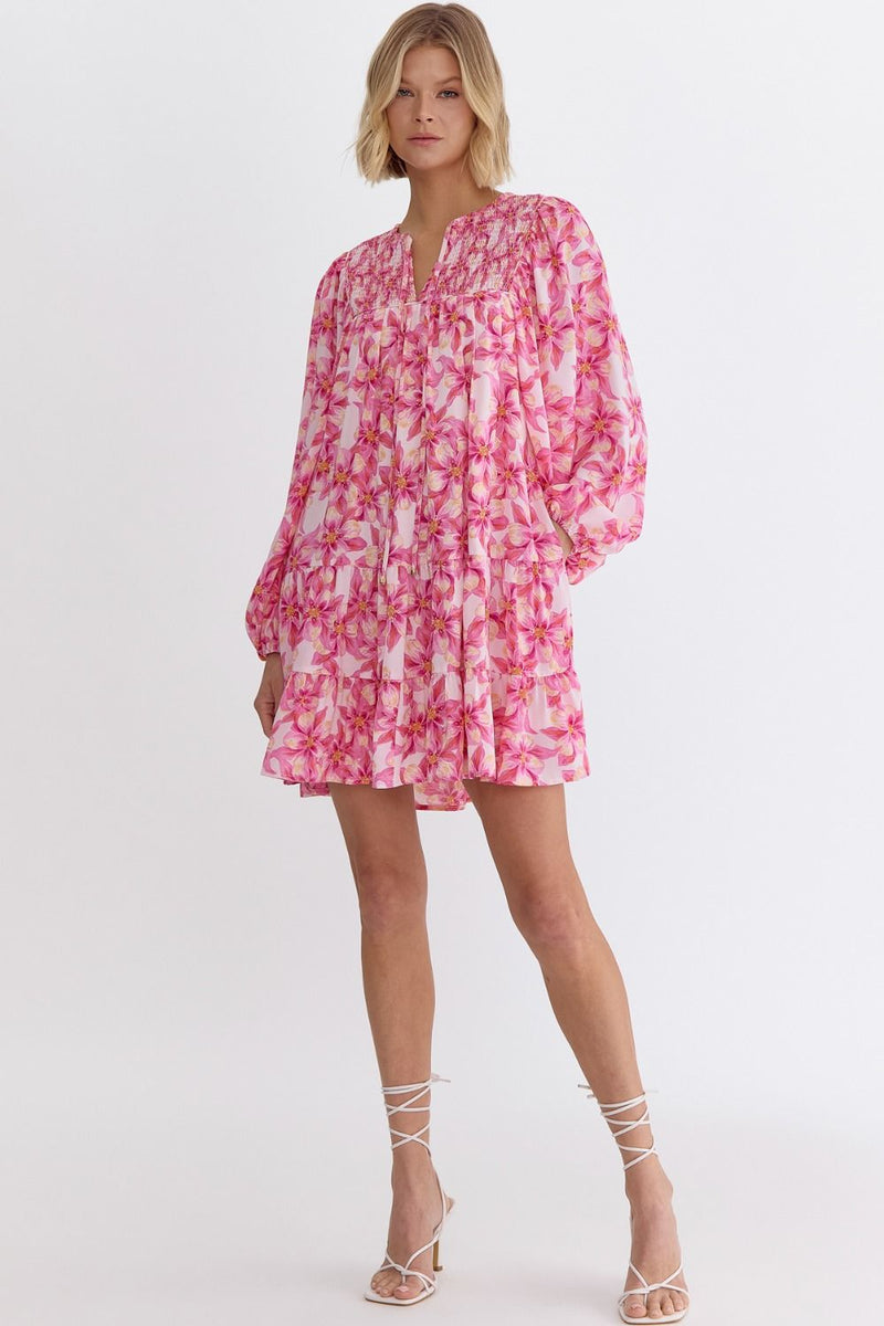 Coastal Bloom Dress in Pink