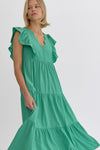 Living In The Moment Midi Dress in Green