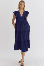 Living In The Moment Midi Dress in Navy