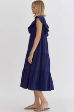 Living In The Moment Midi Dress in Navy