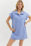 On The Go Scalloped Athletic Dress in Blue