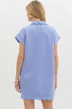 On The Go Scalloped Athletic Dress in Blue
