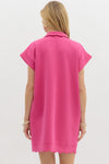 On The Go Scalloped Athletic Dress in Hot Pink