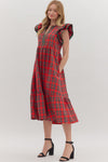 The Holly Jolly Plaid Midi Dress