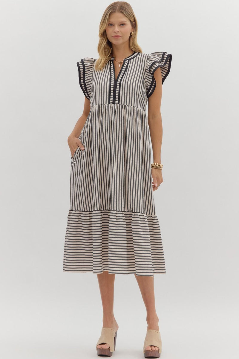 Let Me Know Midi Dress in Black
