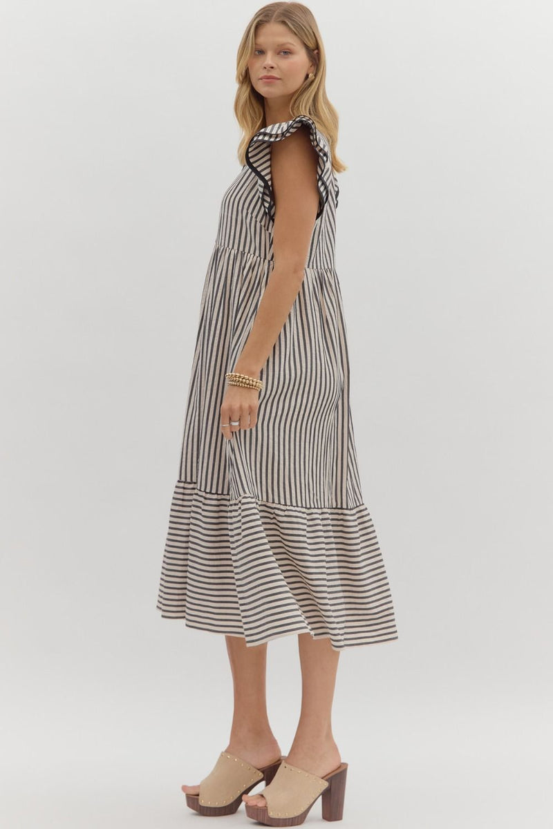 Let Me Know Midi Dress in Black