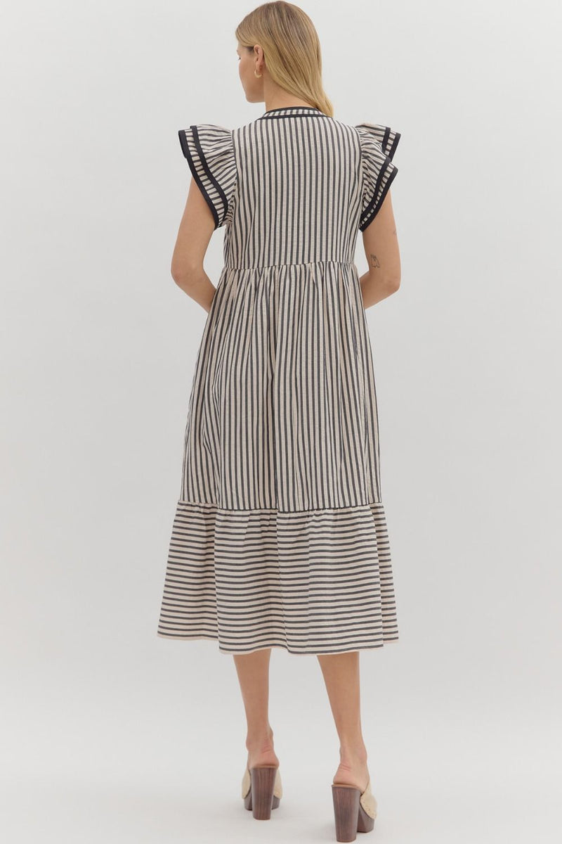 Let Me Know Midi Dress in Black