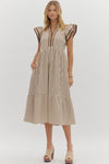 Let Me Know Midi Dress in Brown