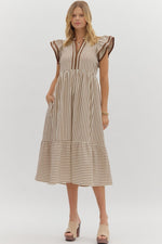 Let Me Know Midi Dress in Brown