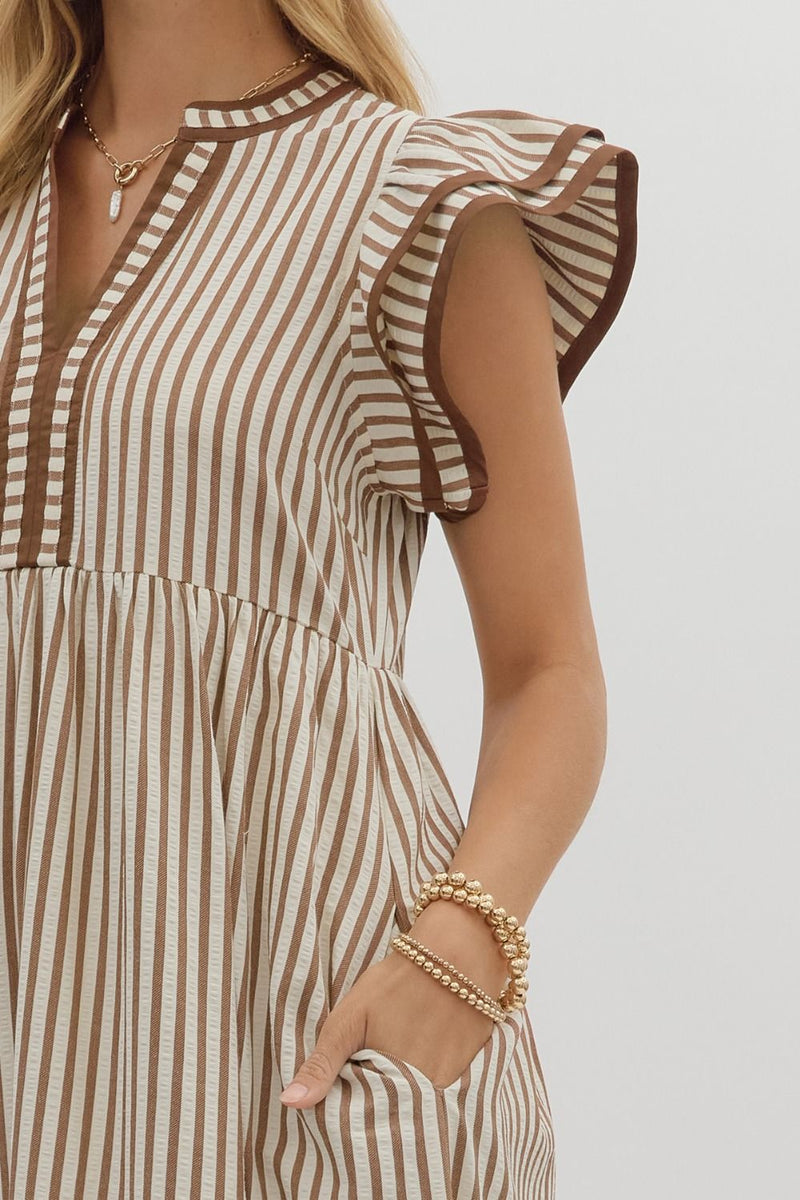 Let Me Know Midi Dress in Brown