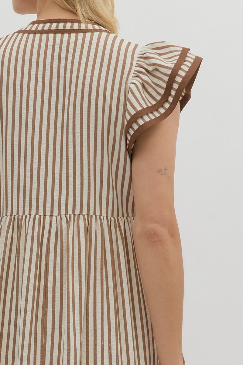 Let Me Know Midi Dress in Brown
