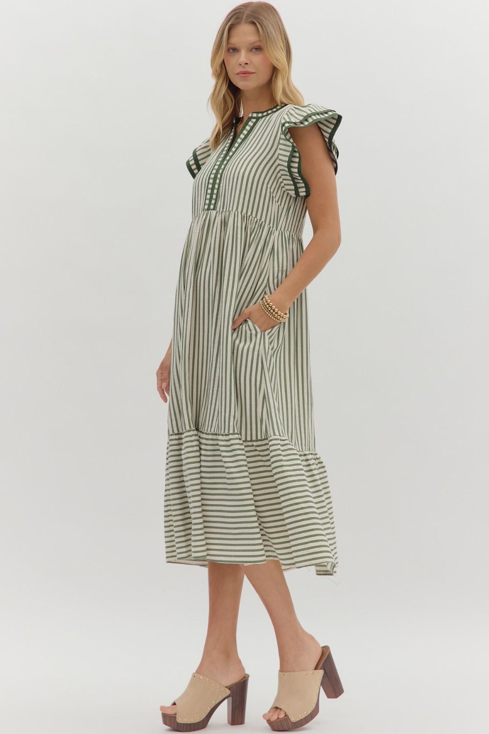 Let Me Know Midi Dress in Hunter Green