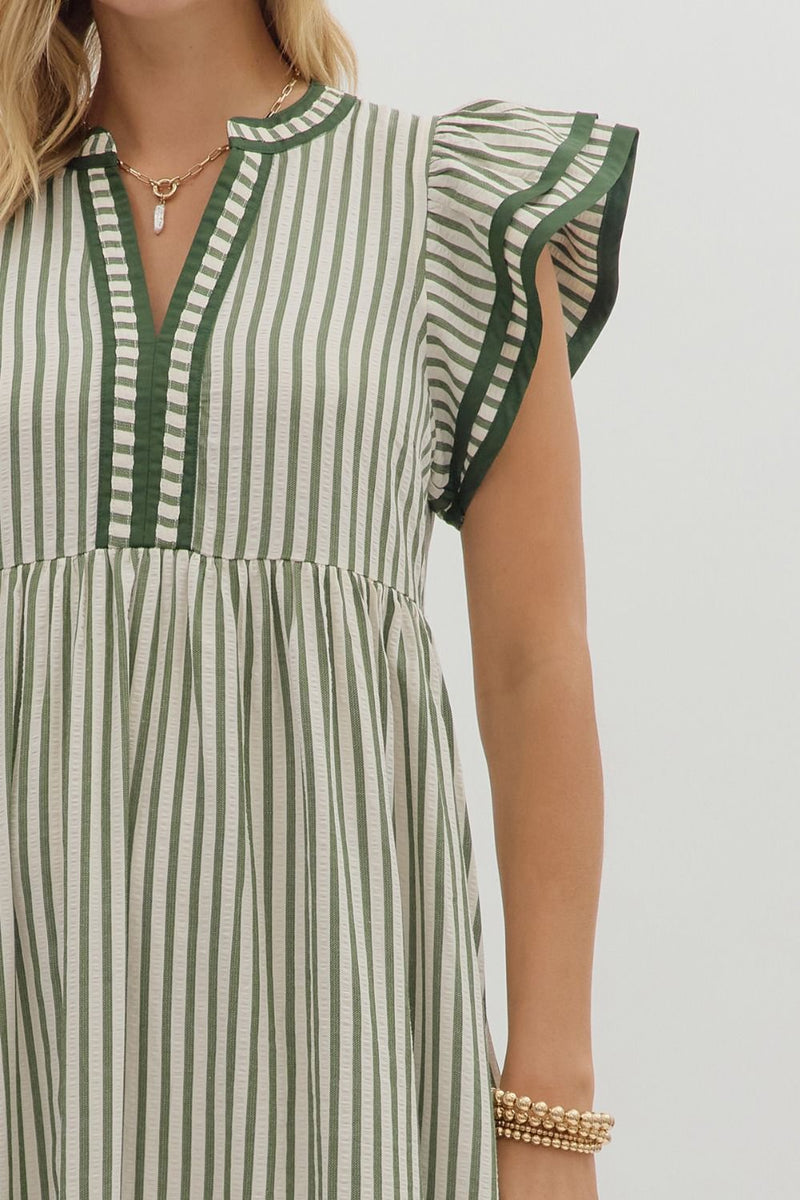 Let Me Know Midi Dress in Hunter Green