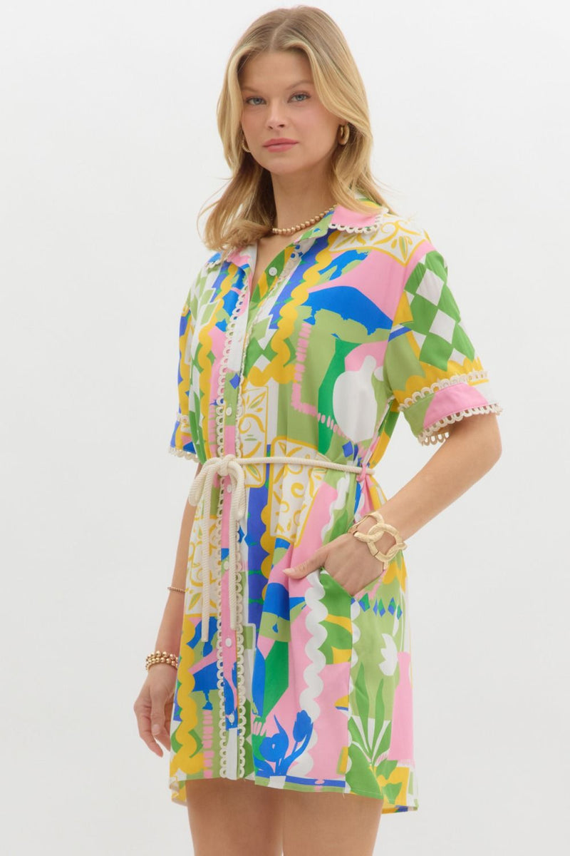 Off To Paradise Print Dress