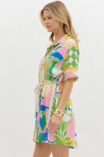 Off To Paradise Print Dress
