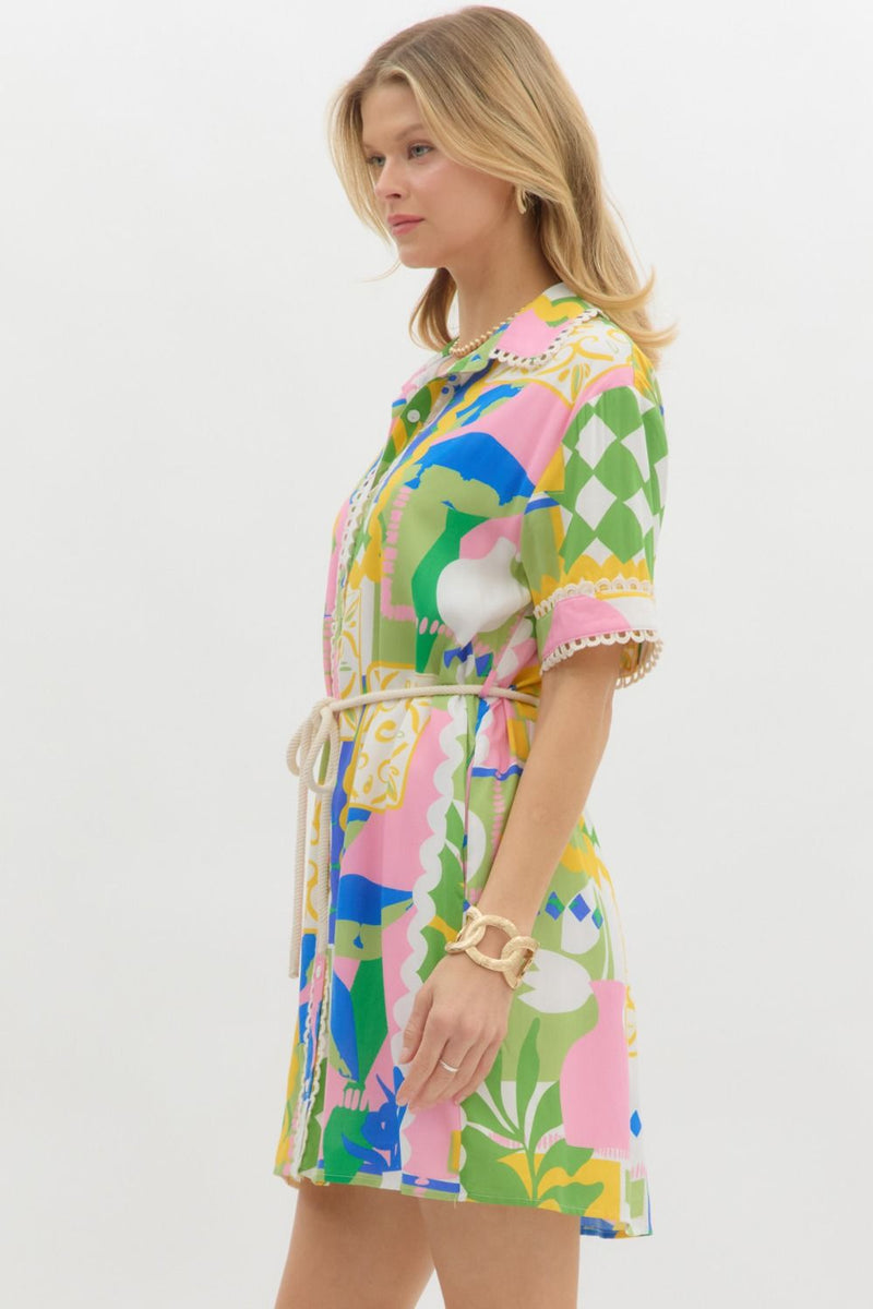 Off To Paradise Print Dress