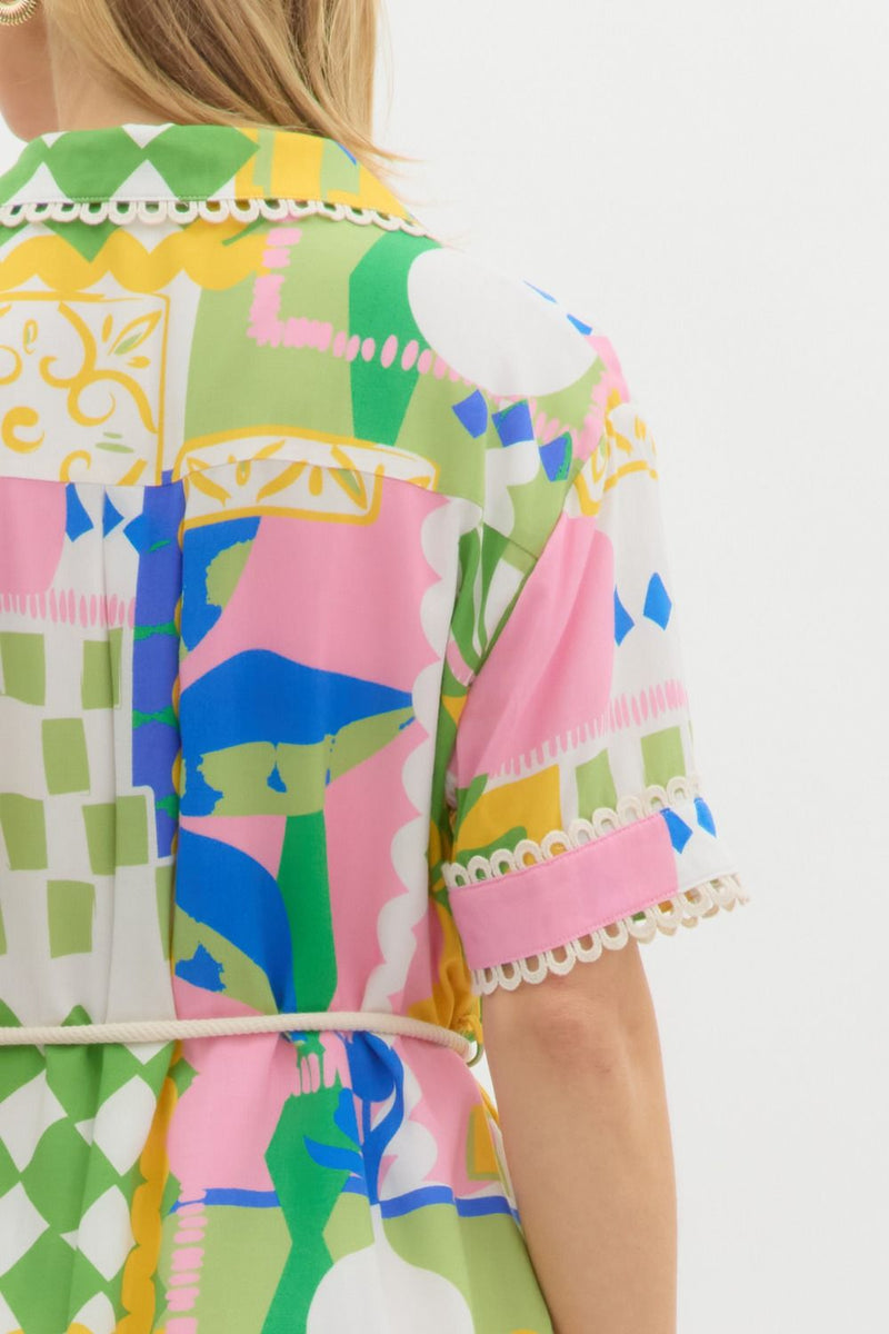 Off To Paradise Print Dress