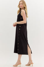 Keep It Going Midi Dress in Black