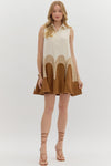 Soft Charm Colorblock Dress in Brown