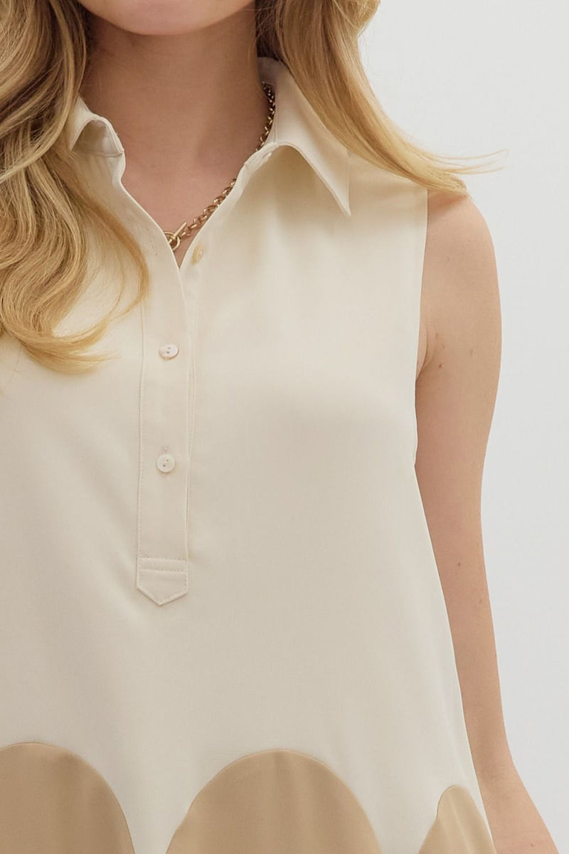 Soft Charm Colorblock Dress in Brown