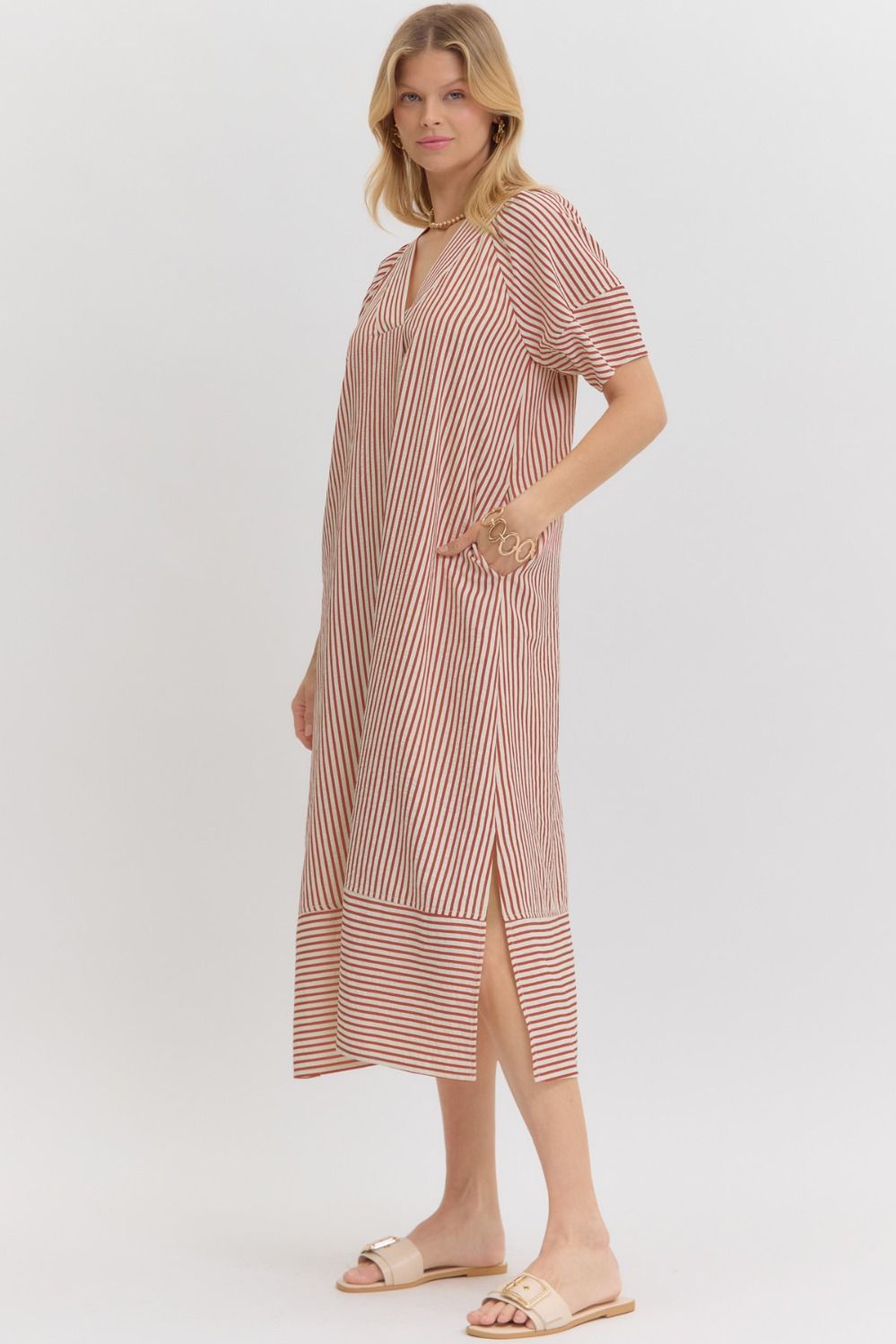 Always The One Midi Dress in Rust