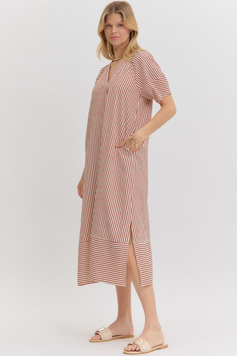 Always The One Midi Dress in Rust