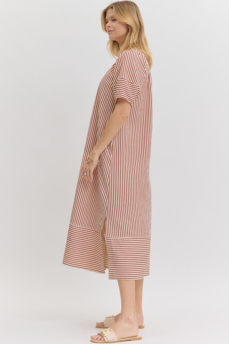 Always The One Midi Dress in Rust