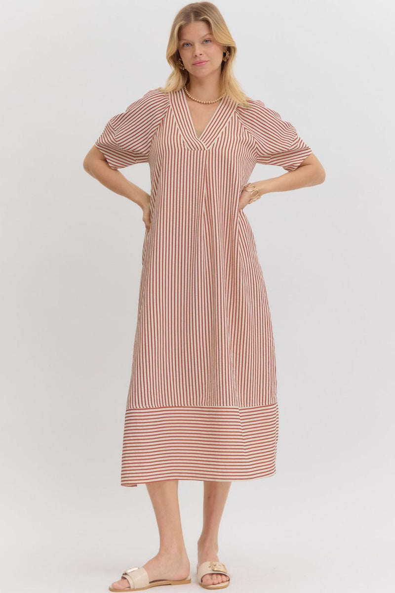 Always The One Midi Dress in Rust