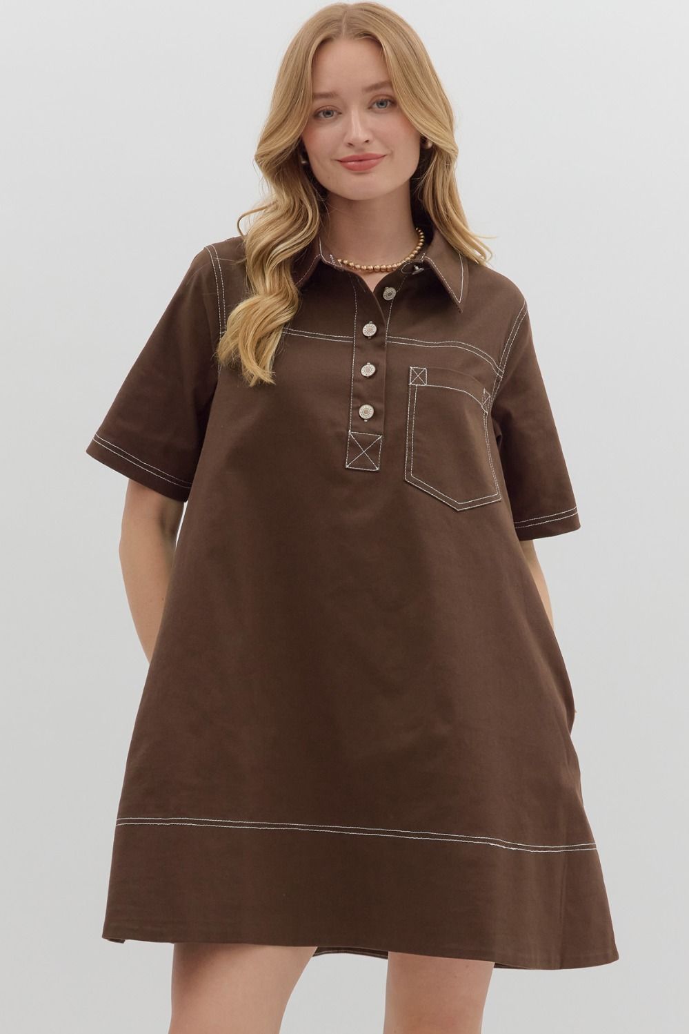 Just The Way It Goes Dress in Brown