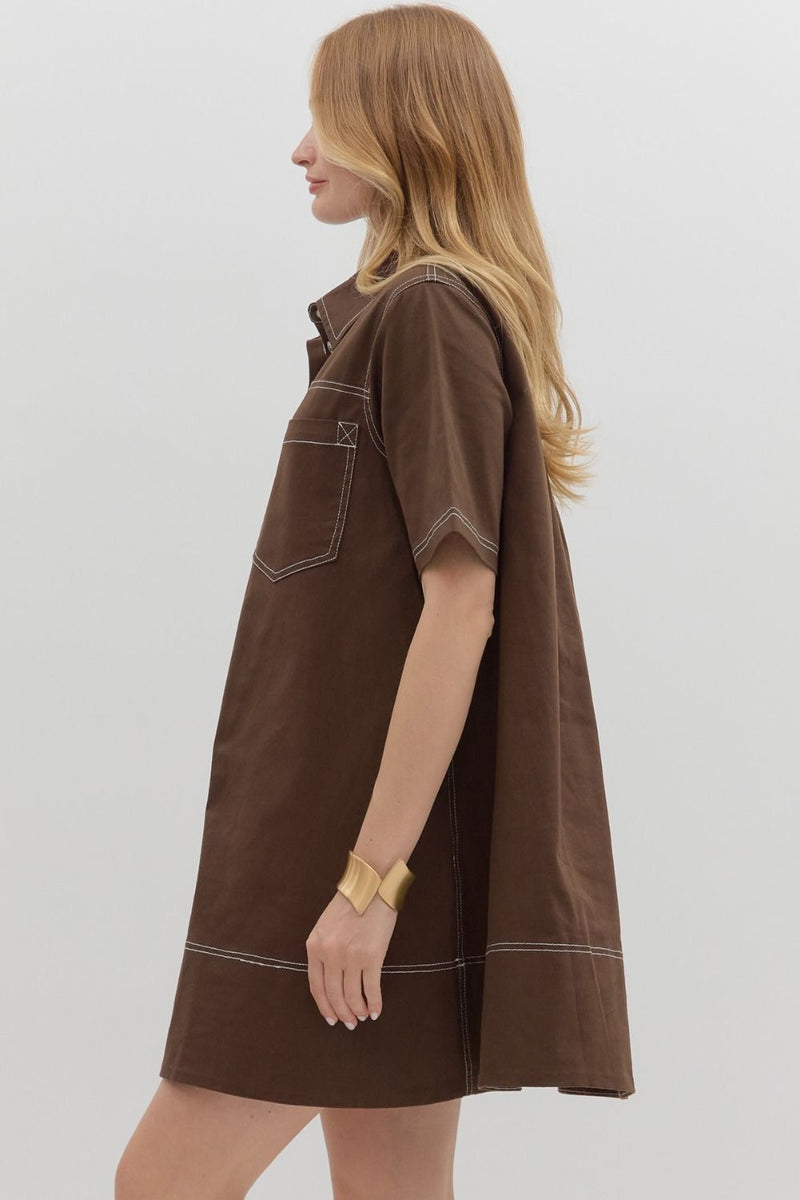 Just The Way It Goes Dress in Brown