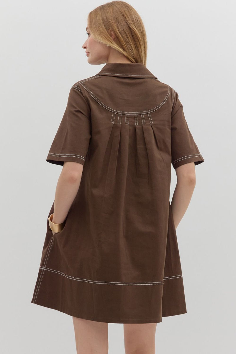Just The Way It Goes Dress in Brown