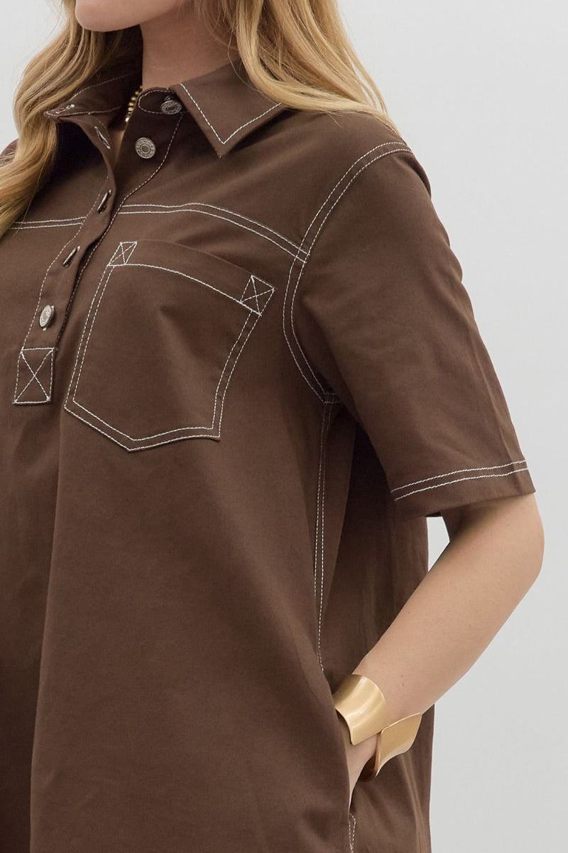 Just The Way It Goes Dress in Brown