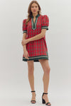 The Mistletoe Plaid Scallop Dress
