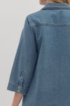 The Mila Button-Front Denim Dress in Lt Denim