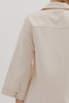 The Mila Button-Front Denim Dress in Ecru