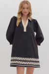 The Margot Puff Sleeve Dress in Black