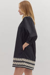 The Margot Puff Sleeve Dress in Black