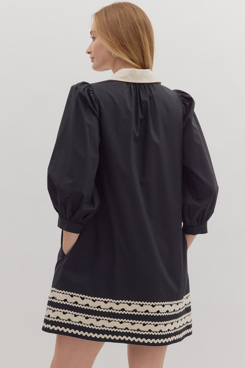 The Margot Puff Sleeve Dress in Black