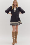 The Margot Puff Sleeve Dress in Black