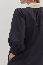 The Margot Puff Sleeve Dress in Black