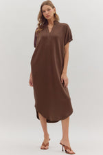 The Harper Midi Dress in Espresso