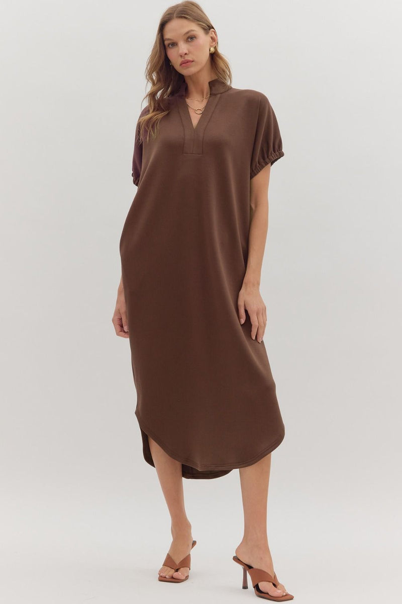 The Harper Midi Dress in Espresso