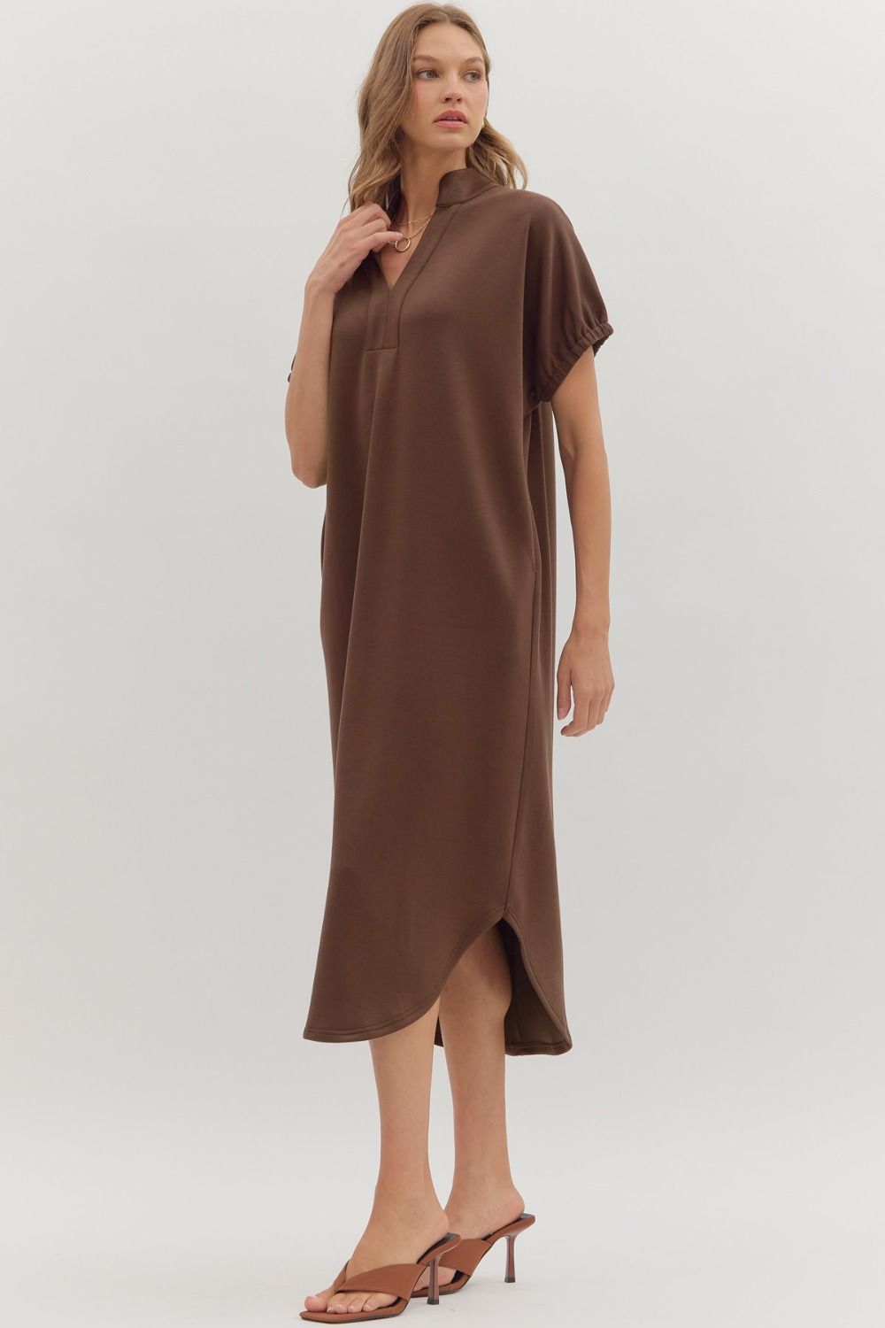 The Harper Midi Dress in Espresso