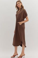The Harper Midi Dress in Espresso
