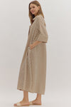 The Brooks Striped Maxi Dress in Camel