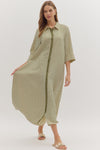 The Brooks Striped Maxi Dress in Olive