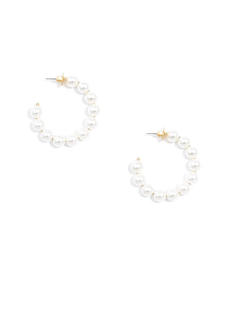 Classic Pearl Hoop Earrings