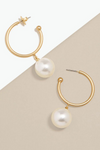 Pearl Bead Hoop Earrings