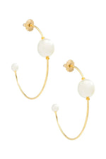 Double Pearl Hoop Earrings