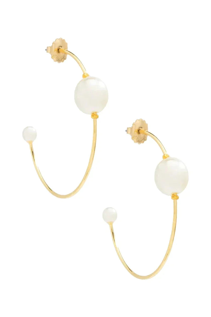 Double Pearl Hoop Earrings